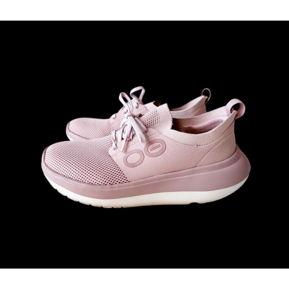 Oofos Women’s Oomy Stride Athletic Recovery Shoe 9 Sneaker Stardust White Pink - Picture 3 of 7